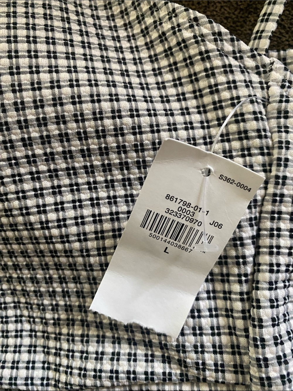 Old Navy Black and White Gingham One-Piece Swim Suit - Picture 3 of 3